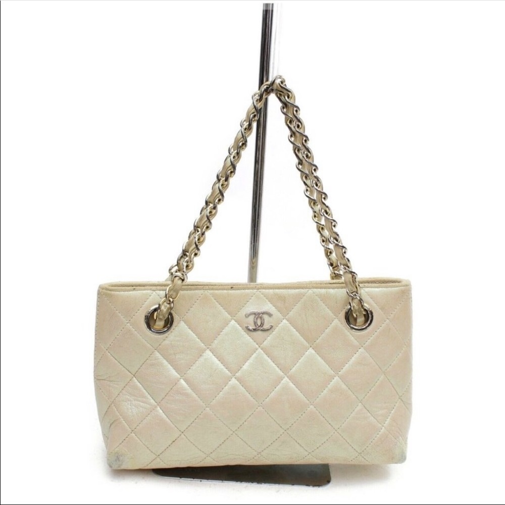 COPY - Auth Chanel Shoulder Bag Beige Leather #53…